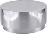 Jazzy Stainless Steel Drum Coffee Table - Elegant Contemporary Design for Modern Living Spaces