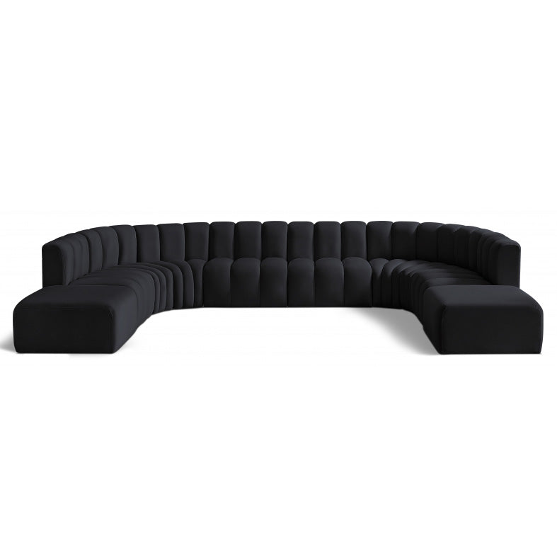 Arc Velvet 10pc. Sectional