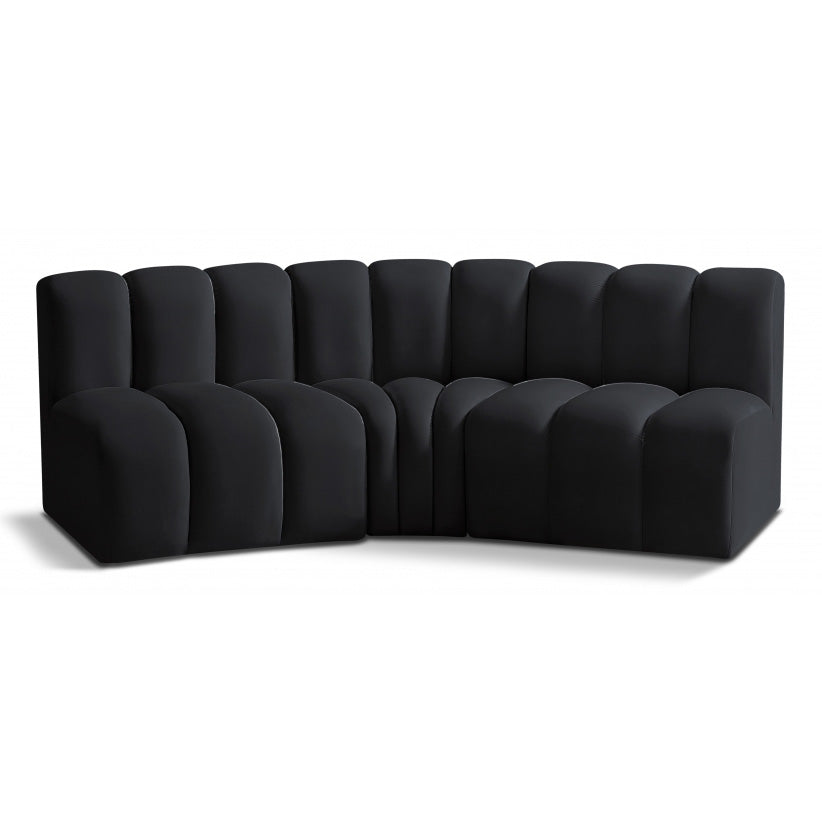 Arc Velvet 3pc. Sectional