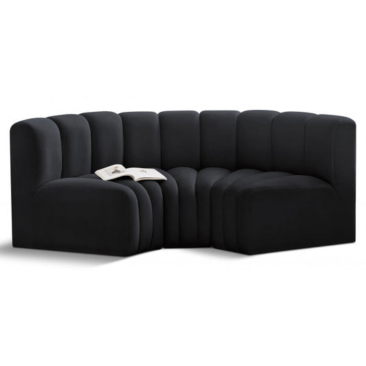 Arc Velvet 3pc. Sectional