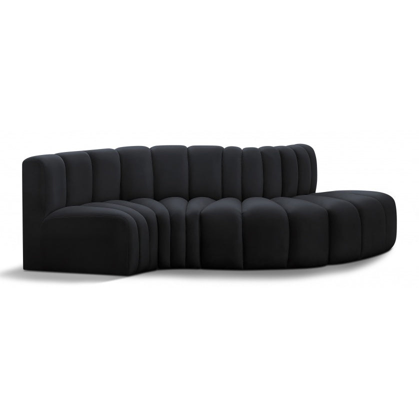 Arc Velvet 4pc. Sectional