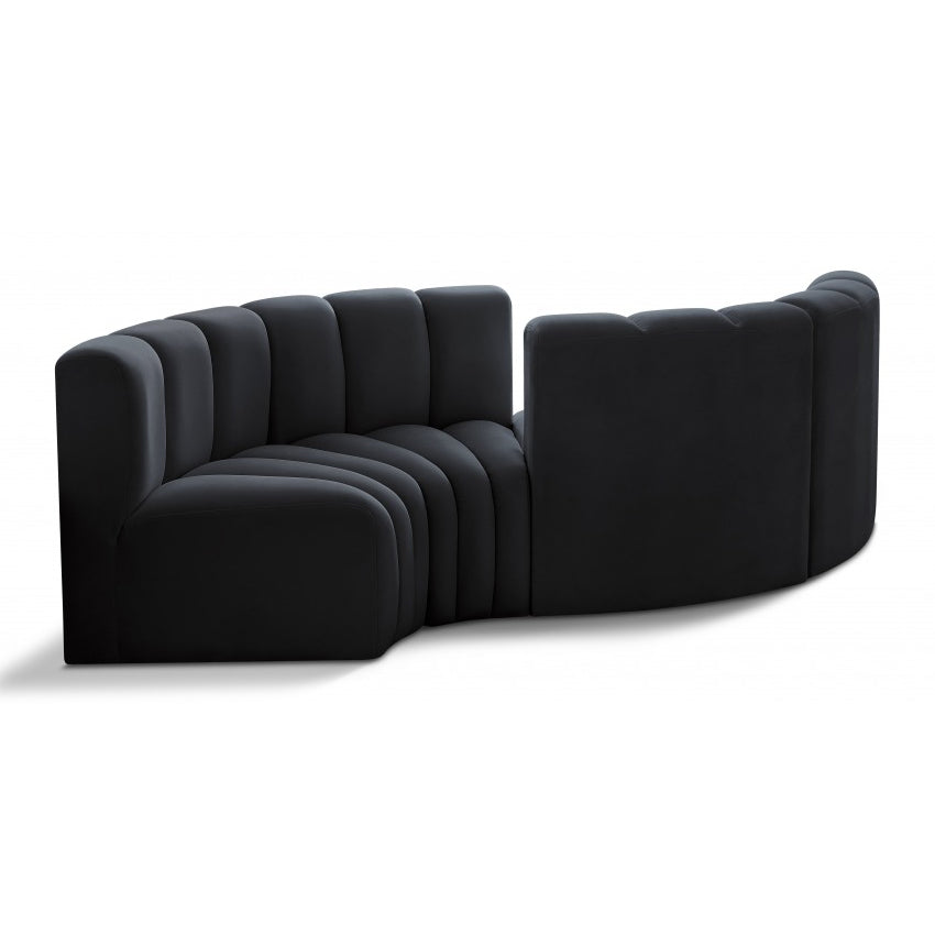 Arc Velvet 4pc. Sectional