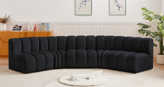 Arc Velvet 5pc. Sectional