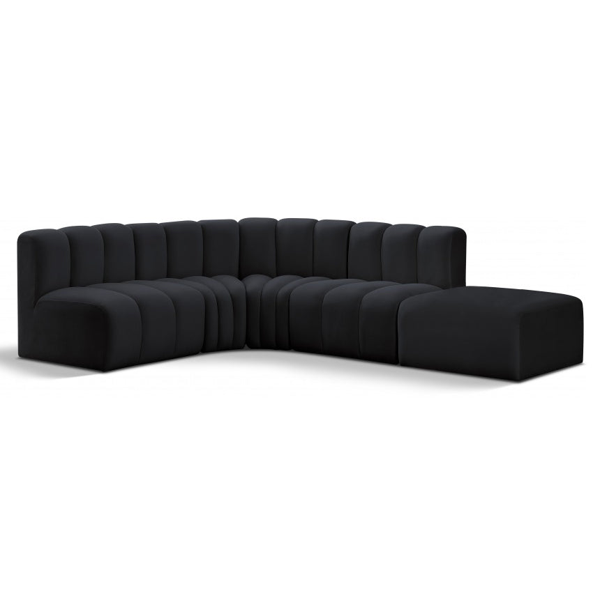 Arc Velvet 5pc. Sectional