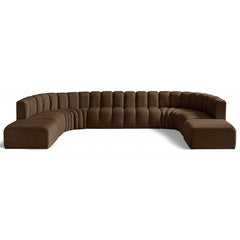 Arc Velvet 10pc. Sectional