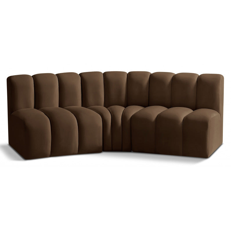 Arc Velvet 3pc. Sectional