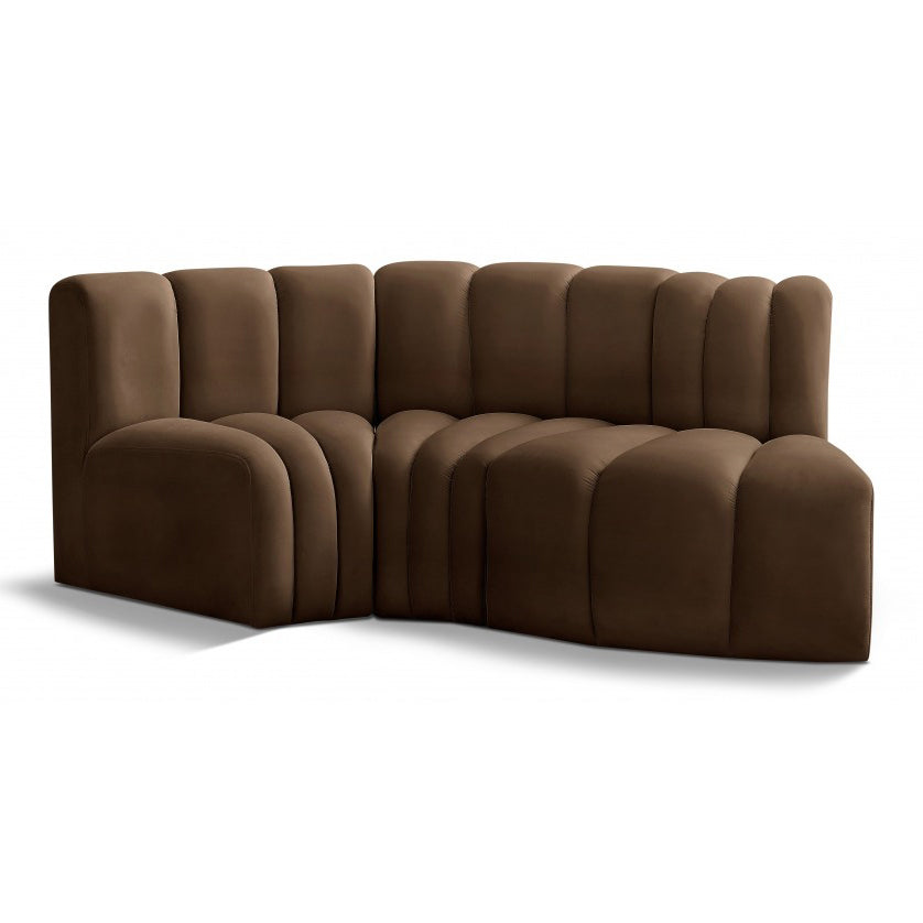 Arc Velvet 3pc. Sectional