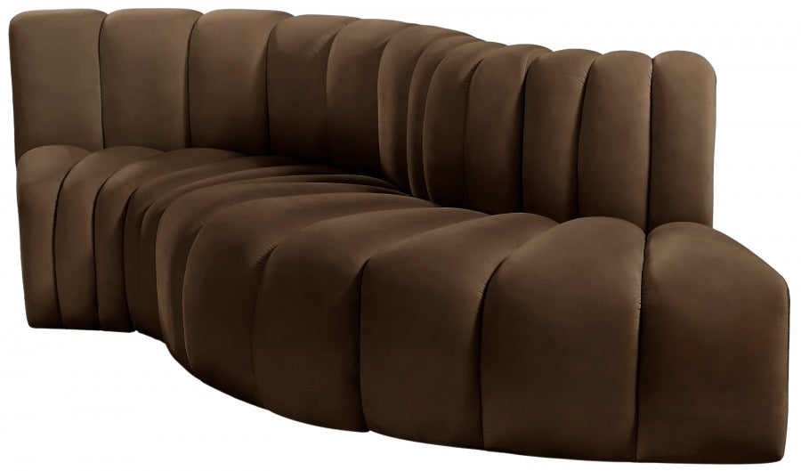 Arc Velvet 4pc. Sectional