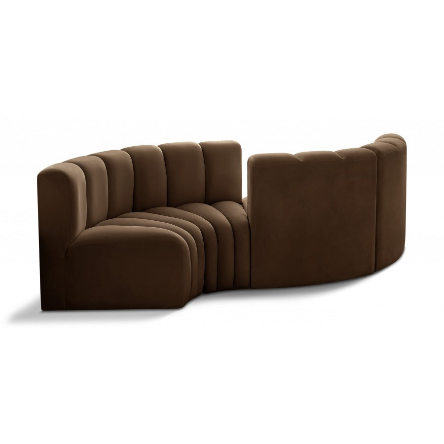 Arc Velvet 4pc. Sectional