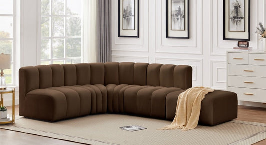 Arc Velvet 5pc. Sectional