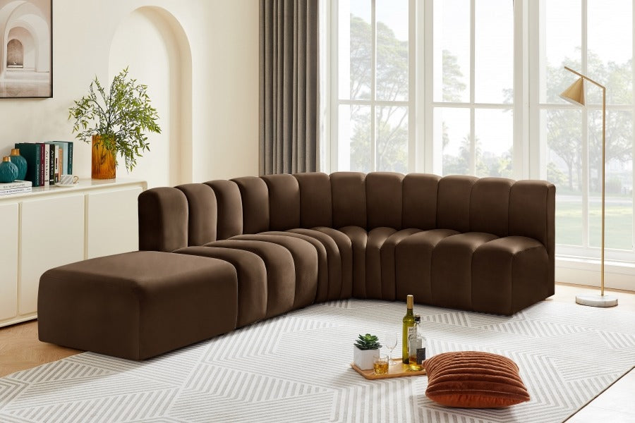 Arc Velvet 5pc. Sectional