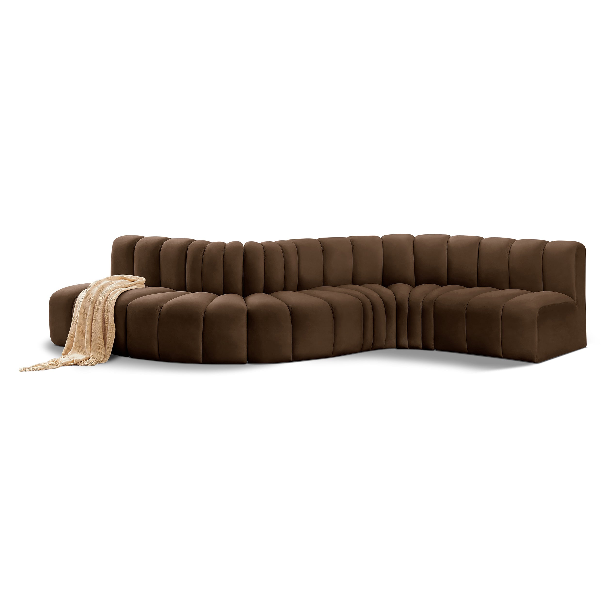 Arc Velvet 6pc. Sectional