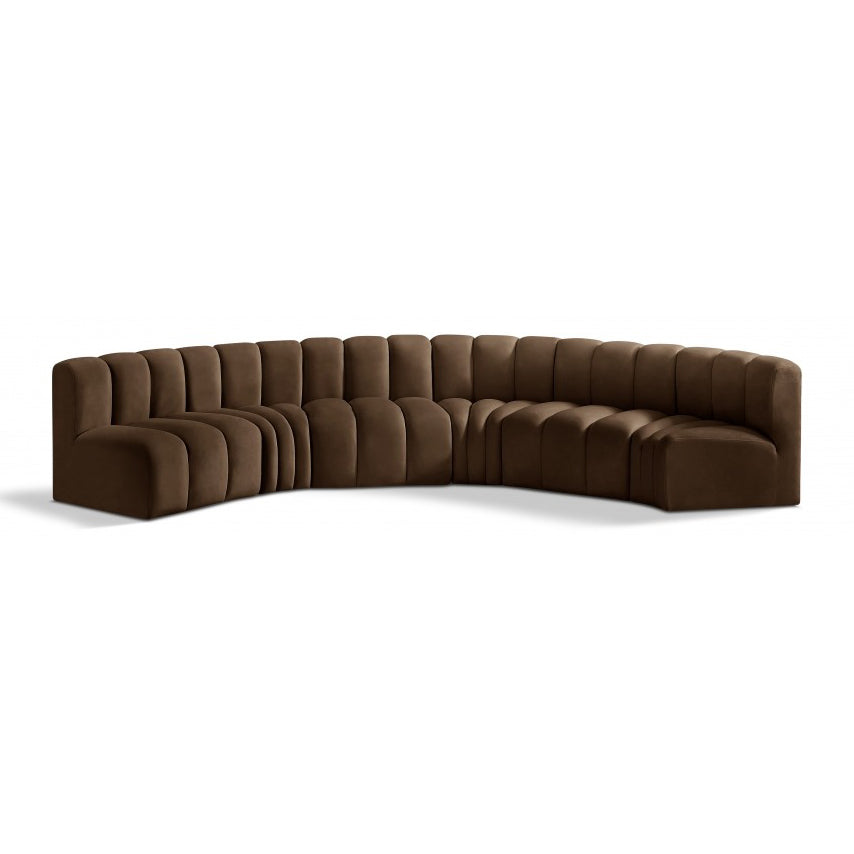 Arc Velvet 6pc. Sectional