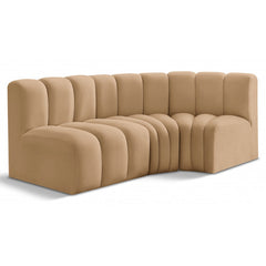 Arc Velvet 3pc. Sectional