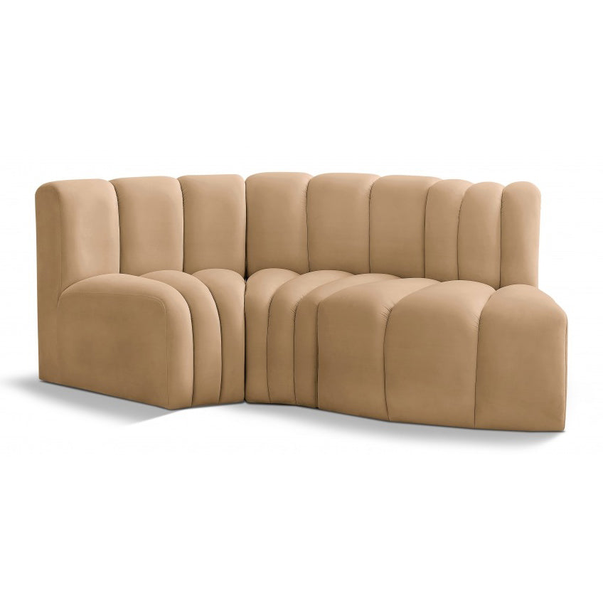 Arc Velvet 3pc. Sectional