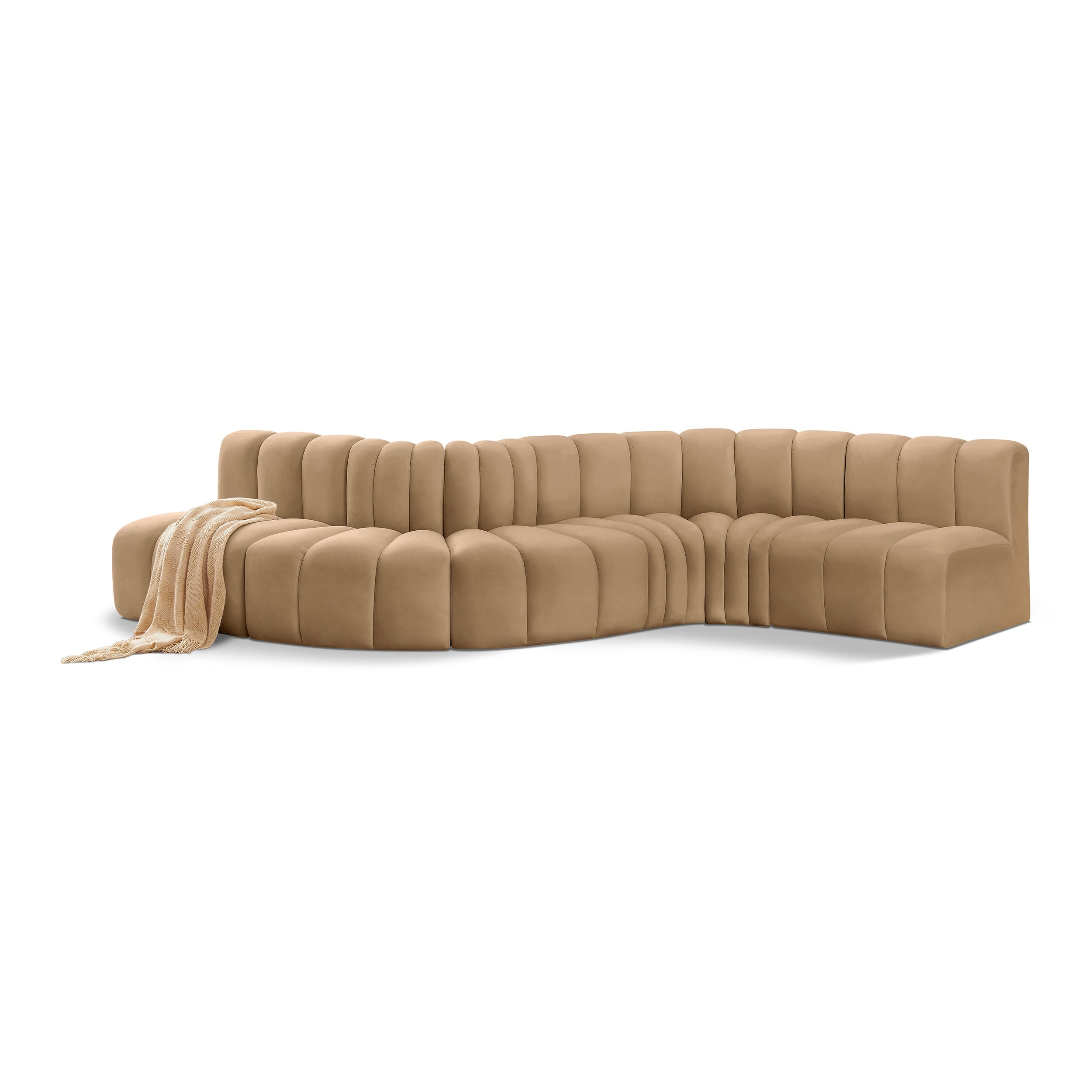 Arc Velvet 6pc. Sectional