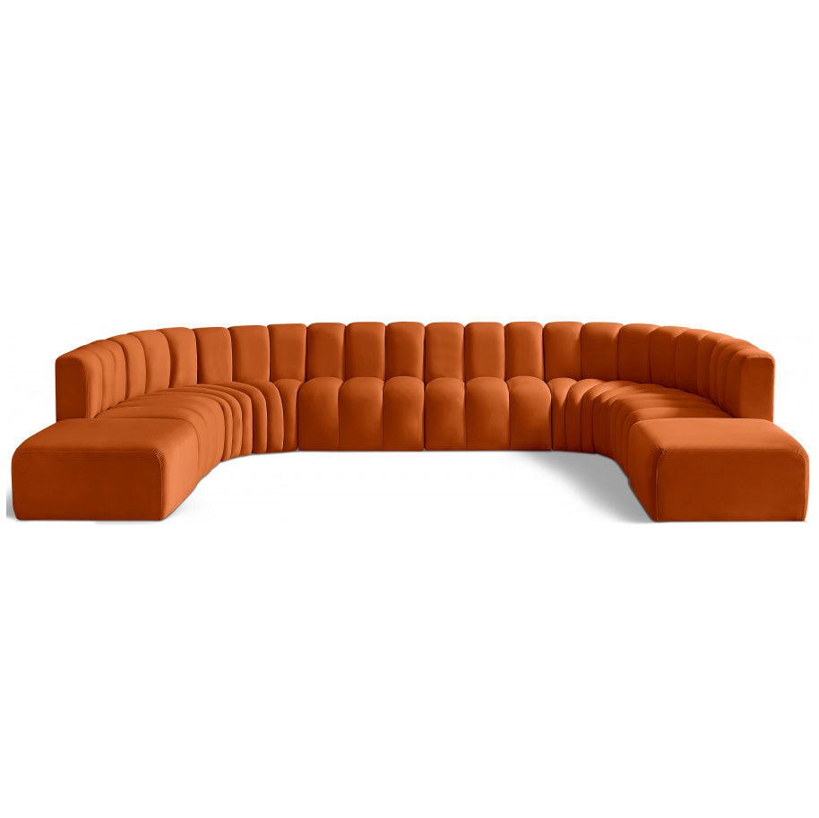 Arc Velvet 10pc. Sectional