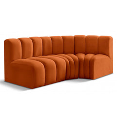 Arc Velvet 3pc. Sectional