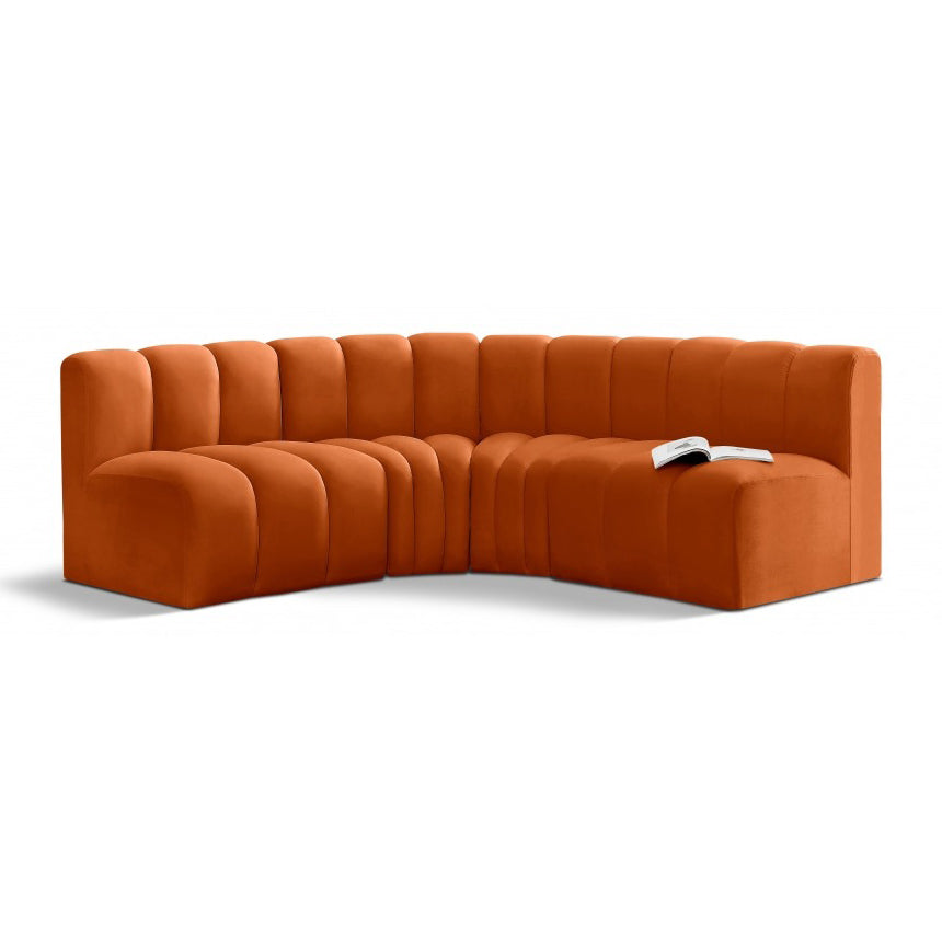 Arc Velvet 4pc. Sectional