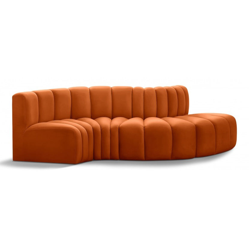 Arc Velvet 4pc. Sectional