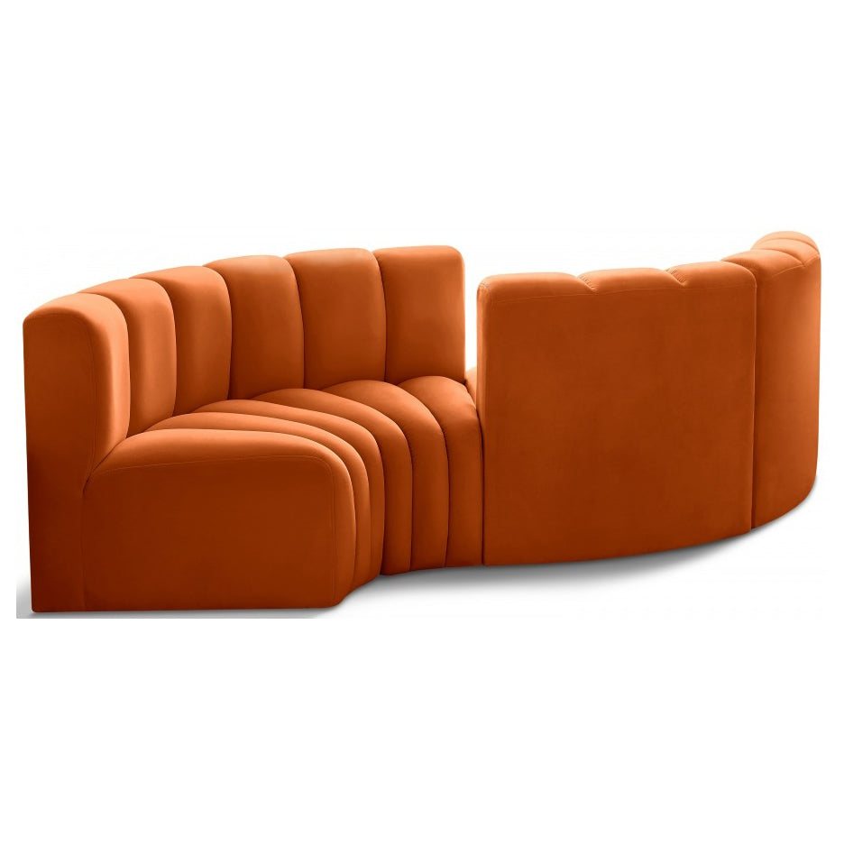 Arc Velvet 4pc. Sectional