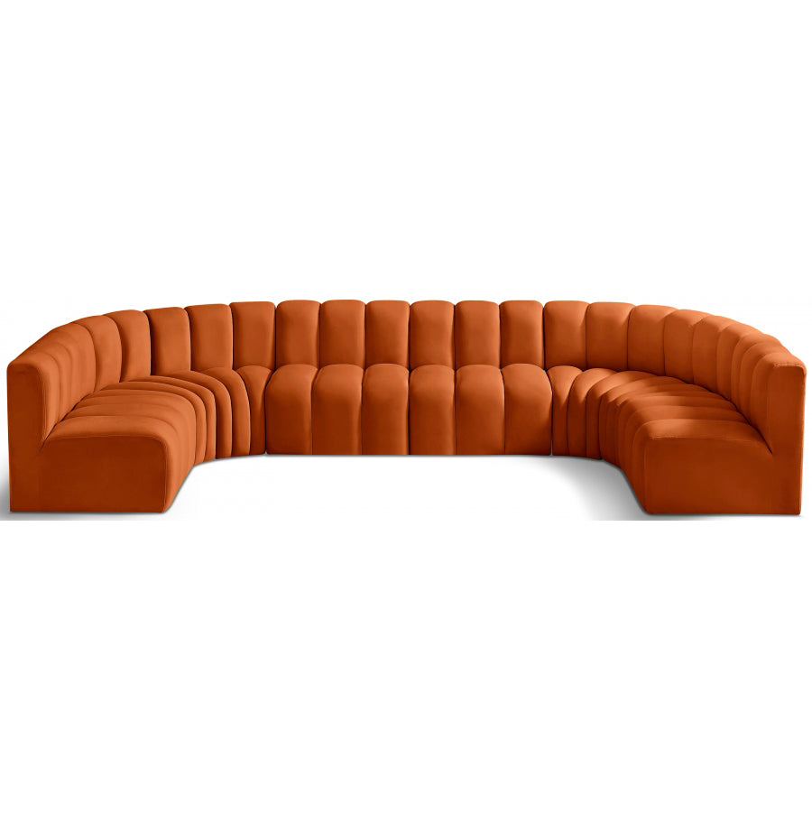 Arc Velvet 8pc. Sectional