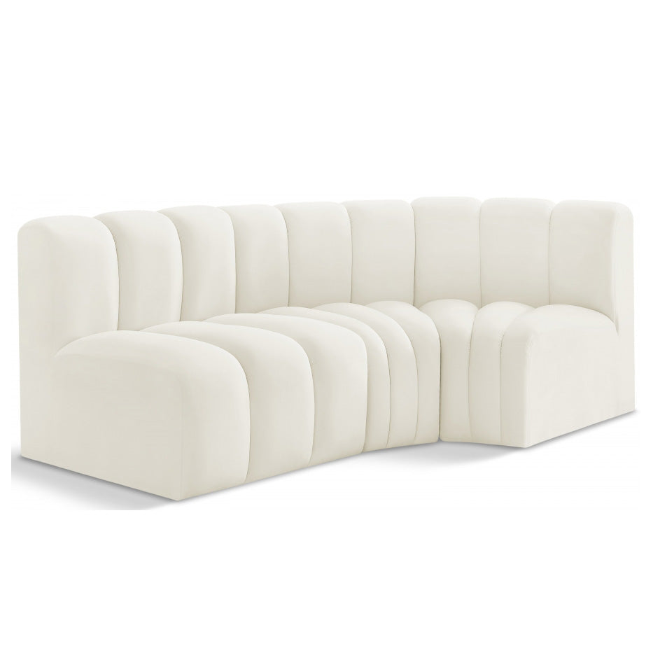 Arc Velvet 3pc. Sectional