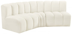 Arc Velvet 3pc. Sectional