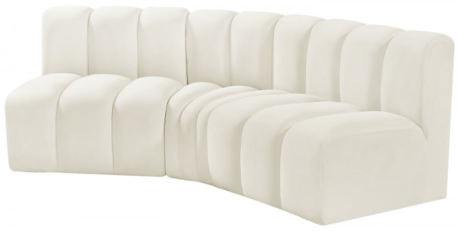 Arc Velvet 3pc. Sectional