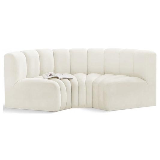 Arc Velvet 3pc. Sectional