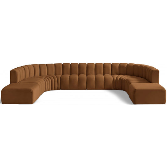 Arc Velvet 10pc. Sectional