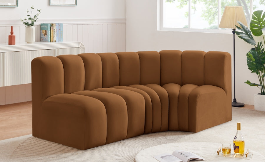 Arc Velvet 3pc. Sectional