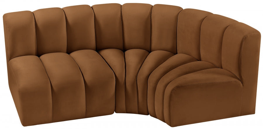 Arc Velvet 3pc. Sectional