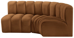 Arc Velvet 3pc. Sectional