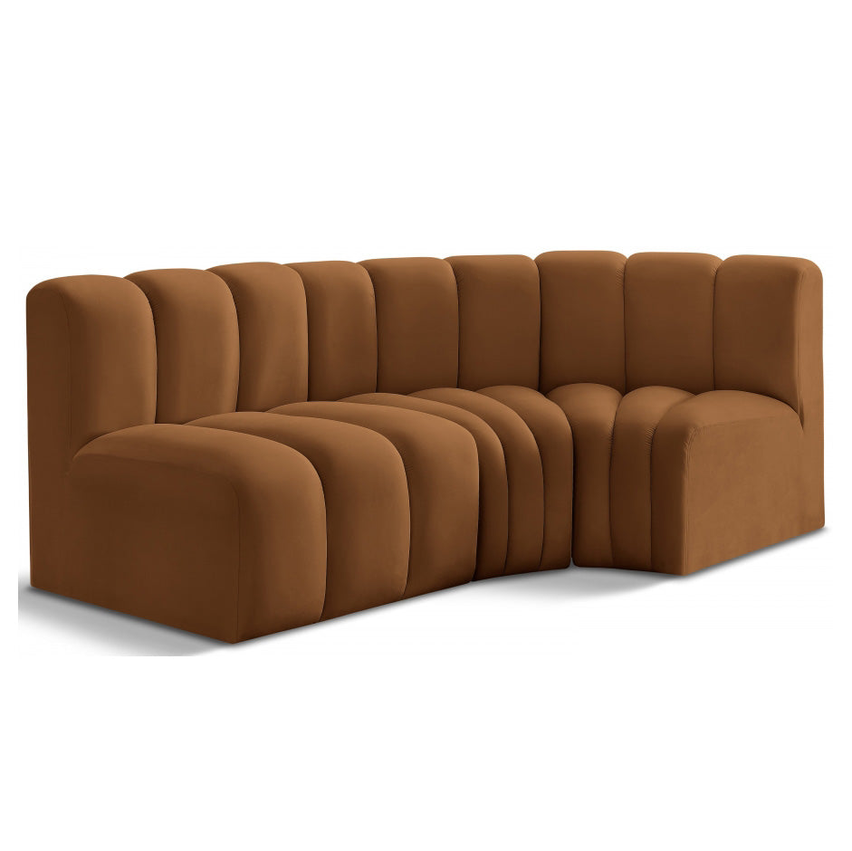 Arc Velvet 3pc. Sectional