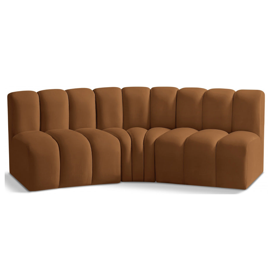 Arc Velvet 3pc. Sectional