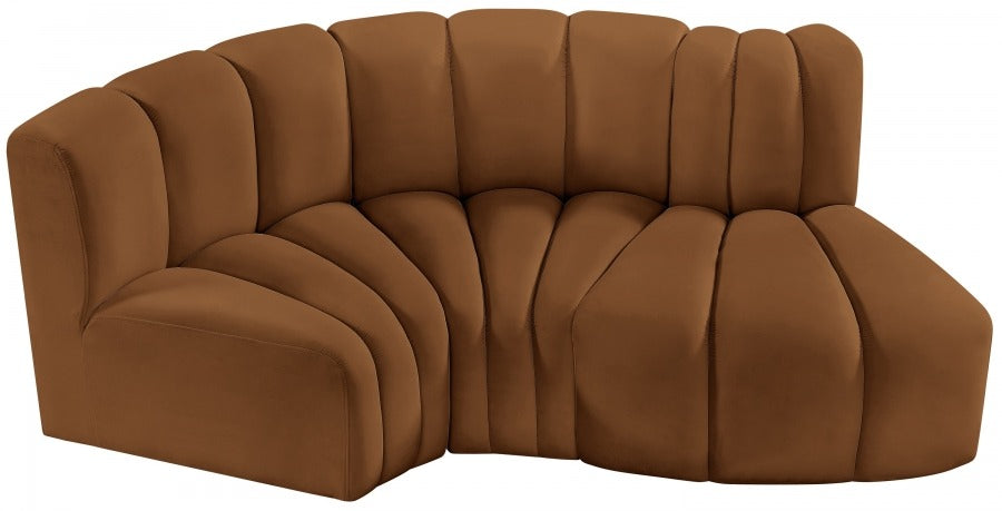 Arc Velvet 3pc. Sectional