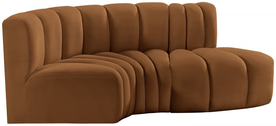 Arc Velvet 3pc. Sectional