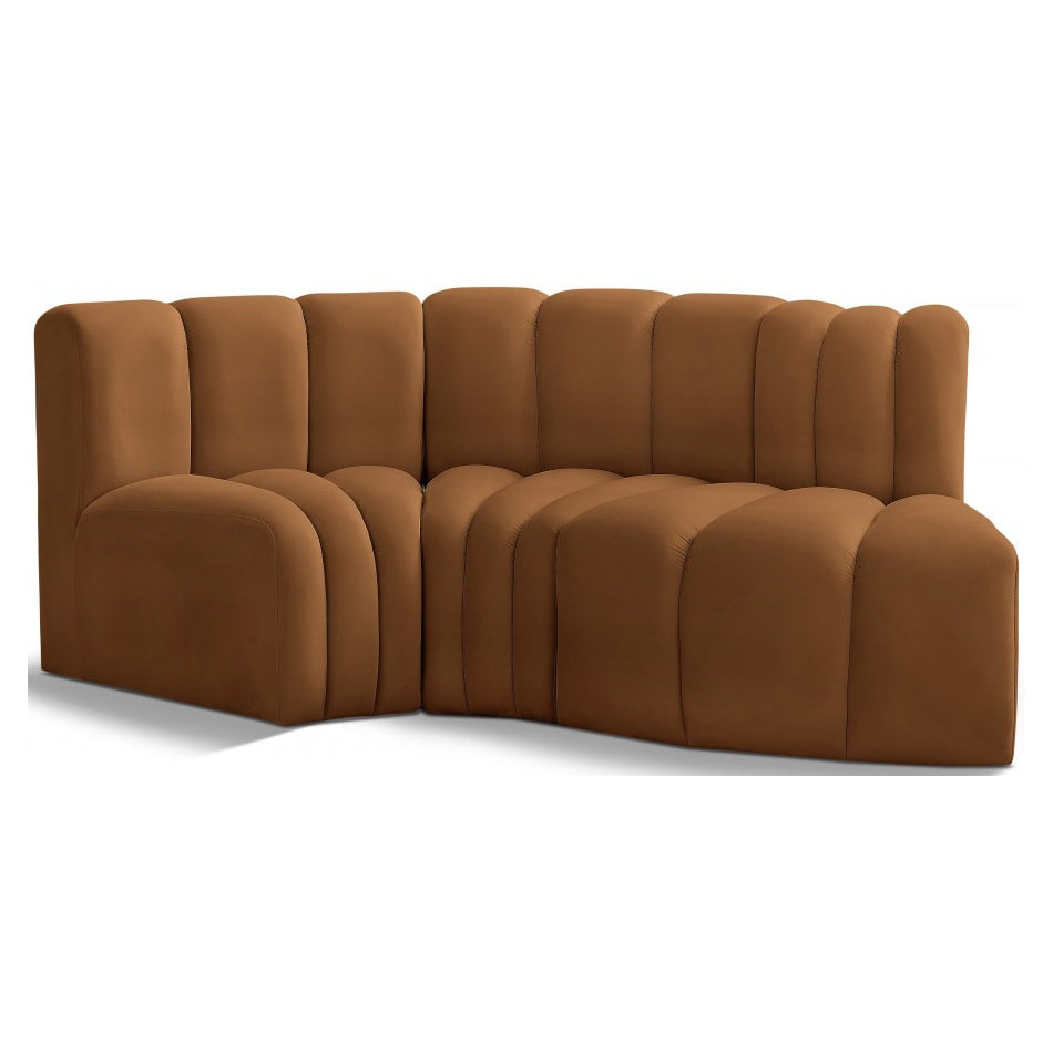 Arc Velvet 3pc. Sectional