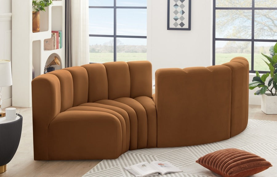 Arc Velvet 4pc. Sectional