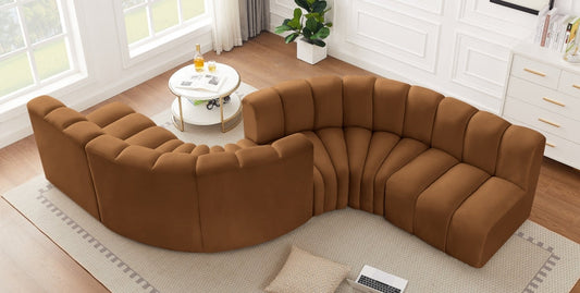 Arc Velvet 6pc. Sectional