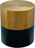 Sun Iron Contemporary End Table - Stylish Brushed Gold and Matte Black Design for Modern Spaces