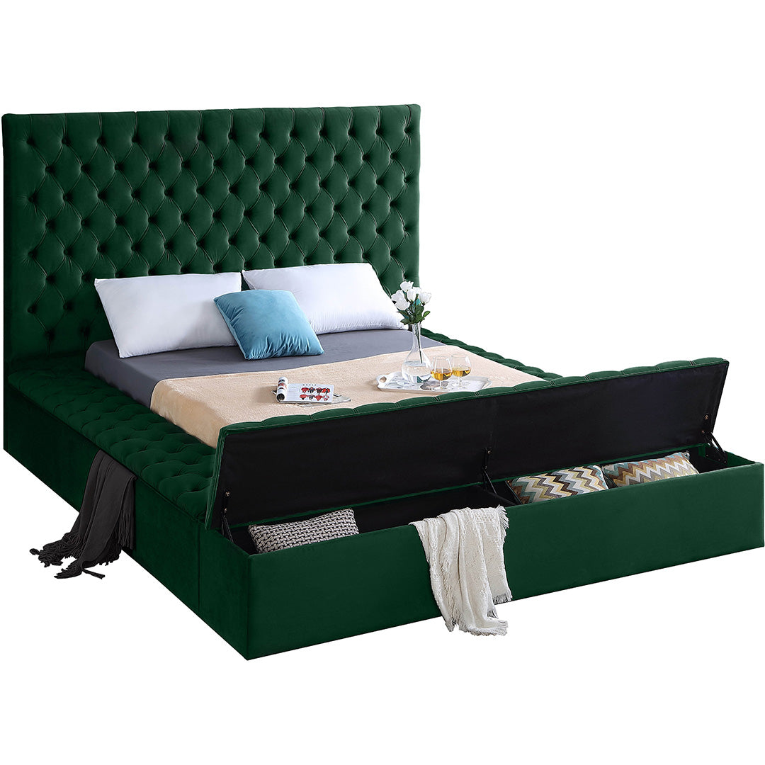 Bliss Velvet Queen Bed