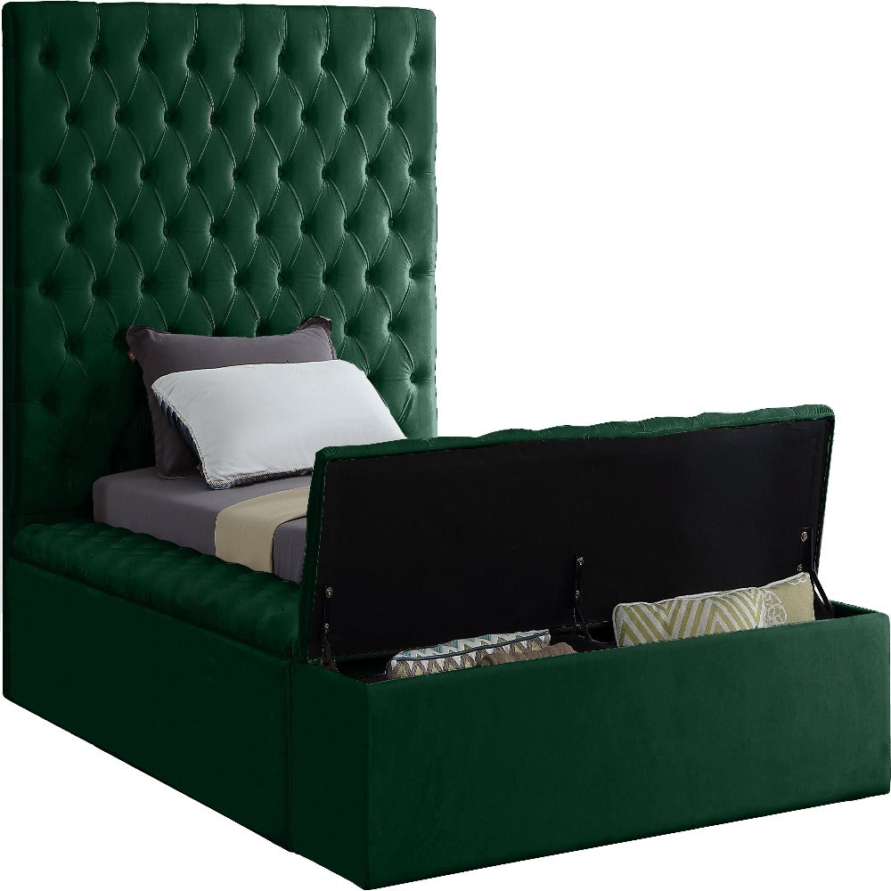 Bliss Velvet Twin Bed