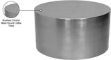 Cylinder Iron Round Coffee Table - Sleek Contemporary Design for Modern Living Spaces, 32" Diameter