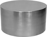 Cylinder Iron Round Coffee Table - Sleek Contemporary Design for Modern Living Spaces, 32" Diameter