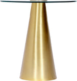Glassimo Elegant Contemporary End Table with Glass Top and Brushed Gold Finish for Chic Spaces