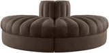 Rummi - Velvet Performance Fabric Upholstered 2 Piece  Rounded Modular Loveseat