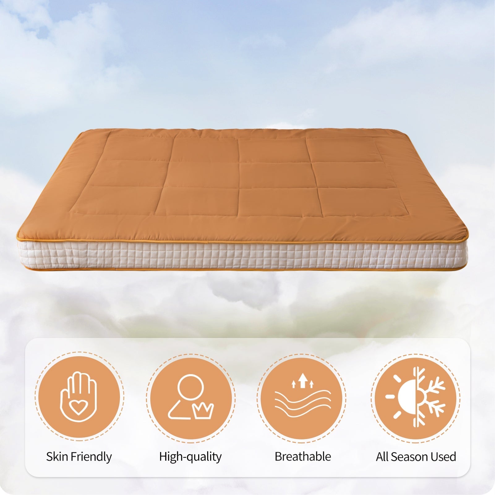 MAXYOYO 6" Extra Thick Floor Futon Mattress, Light Brown