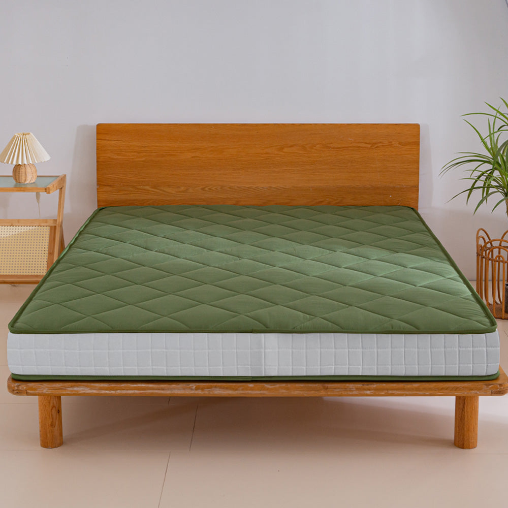 MAXYOYO 6" Extra Thick Floor Futon Mattress, Diamond Quilting, Green